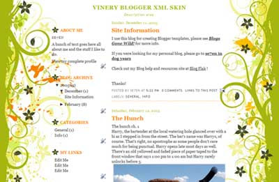 Vinery Blogger template