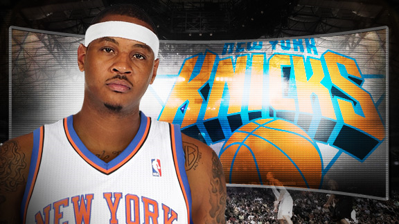 carmelo anthony knicks number 7. Carmelo Anthony is back where