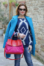 Miu Miu rasoir sunglasses, Blue oversized coat, Marc by Marc Jacobs color block bag, Fashion and Cookies, fashion blogger