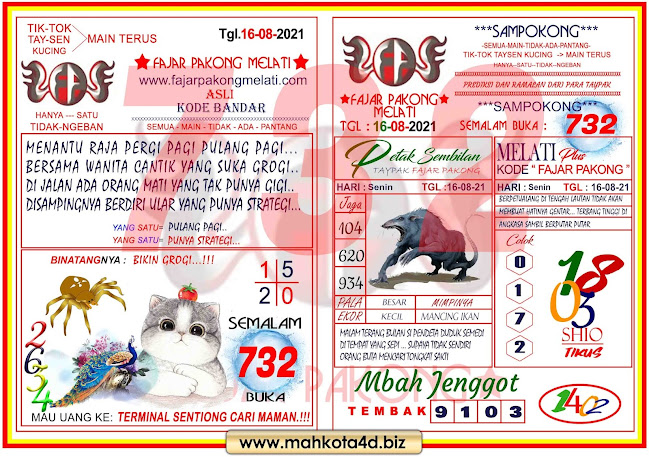 Syair Prediksi Fajar Pakong Melati Senin, 16 - Agustus - 2021