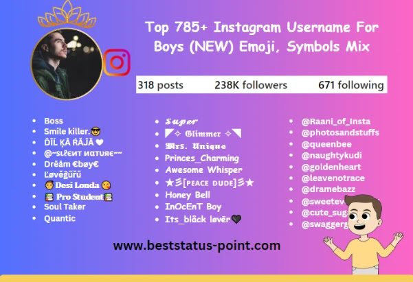 Top 885+ Instagram Username For Boys & Girls (2024) Emoji, Symbols Mix