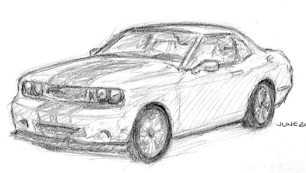 Stephen Lawson's Drawing on Inspiration: Sketch of Dodge Challenger and