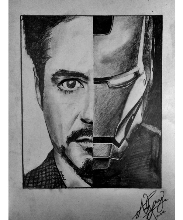 Iron Man, Tony Stark pencil sketch