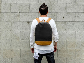 minimal leather backpack