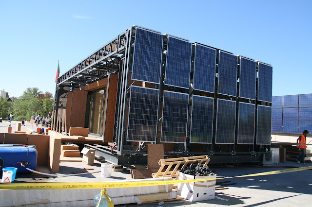 eco friendly shipping container offices being built