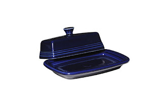 fiesta blue butter dish