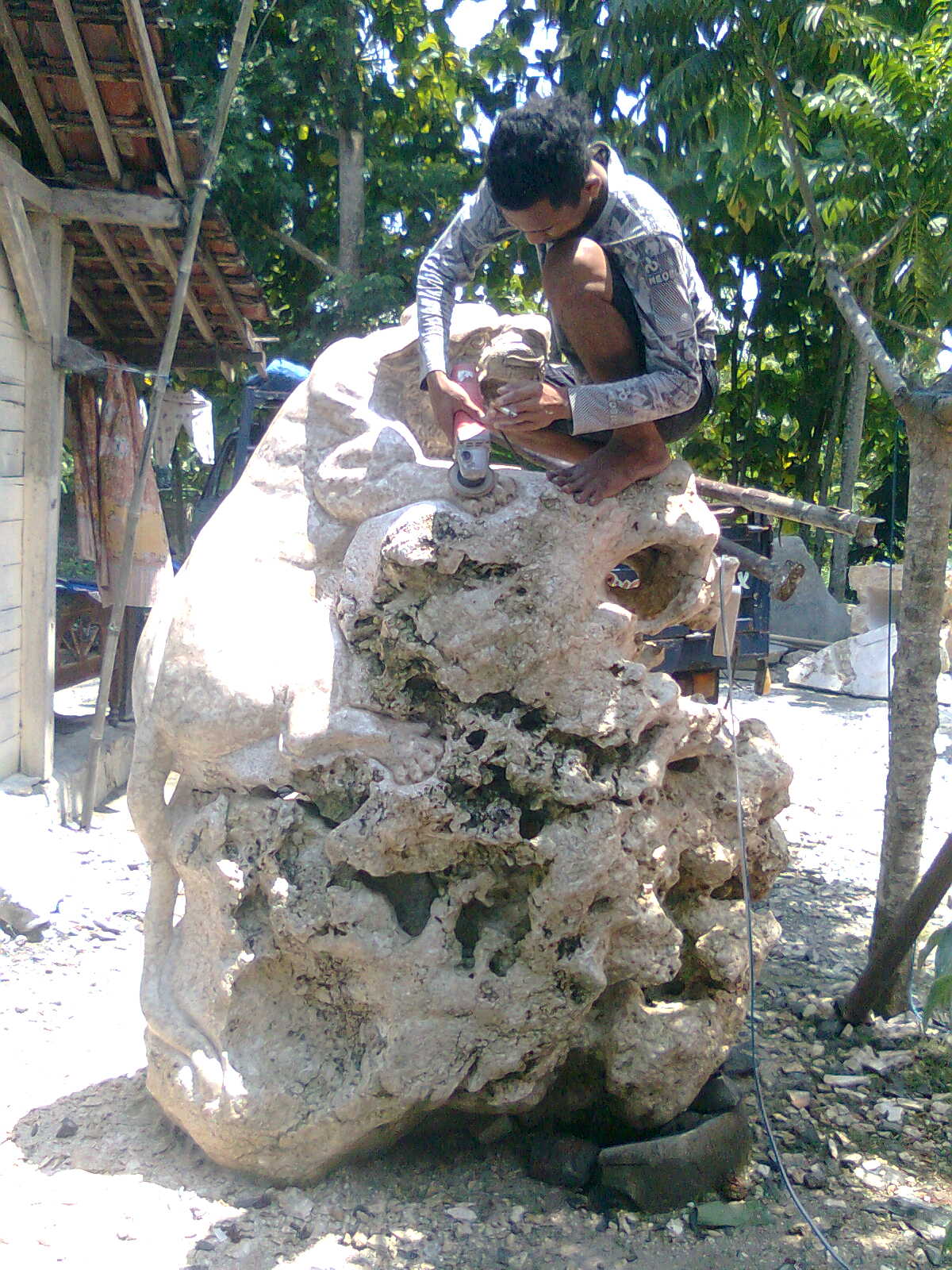  Patung Marmer  Macan Kerang Batu Marmer  Marmer  