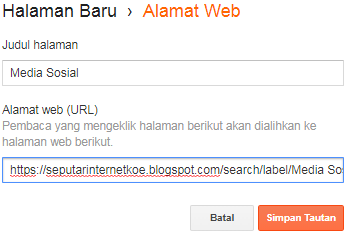 membuat menu navigasi blog 