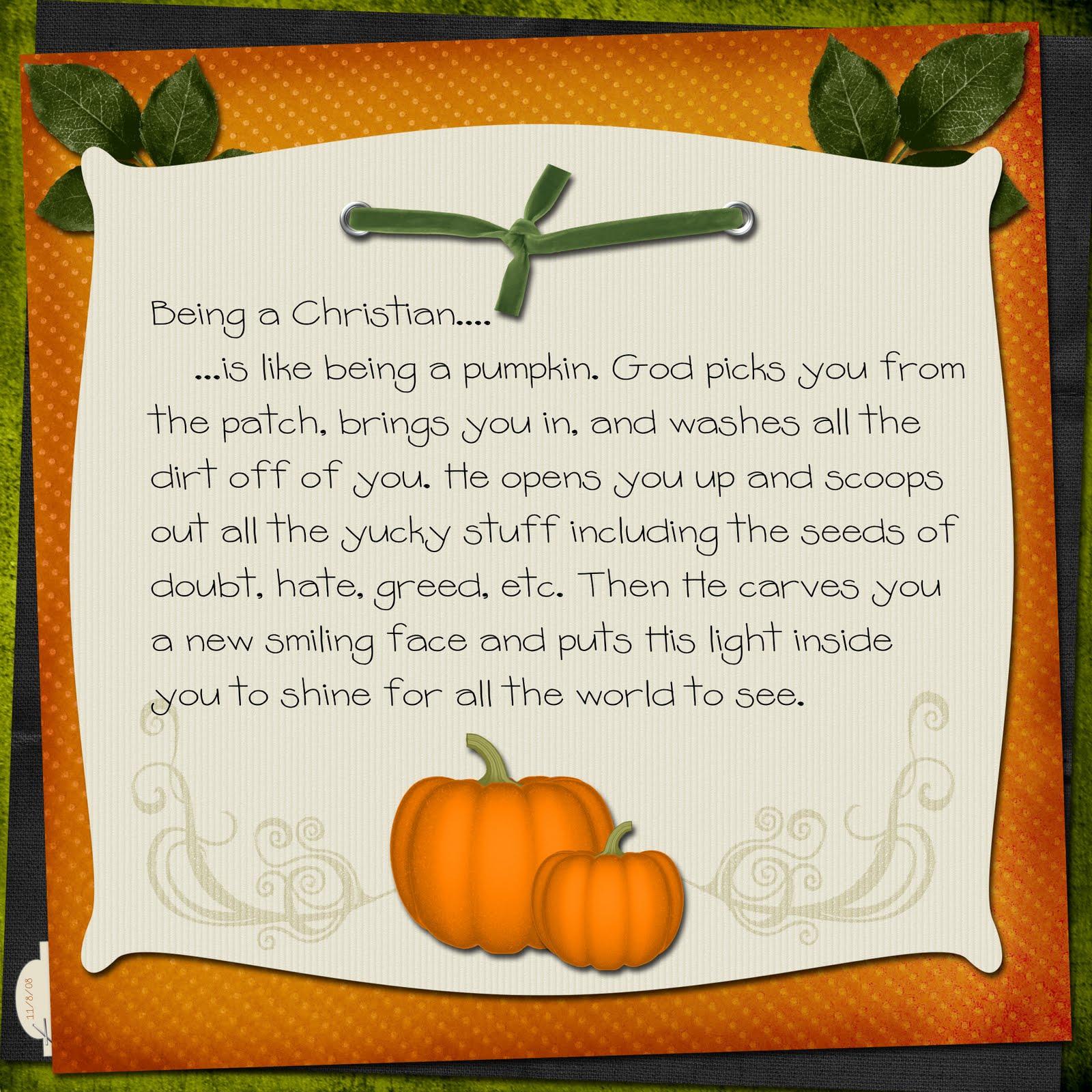 Christian Pumpkin Story