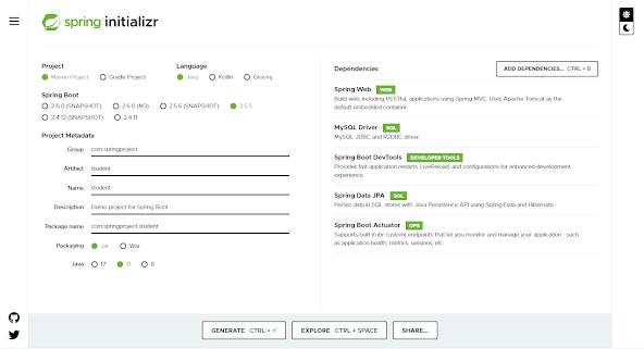 How to use Spring initializer