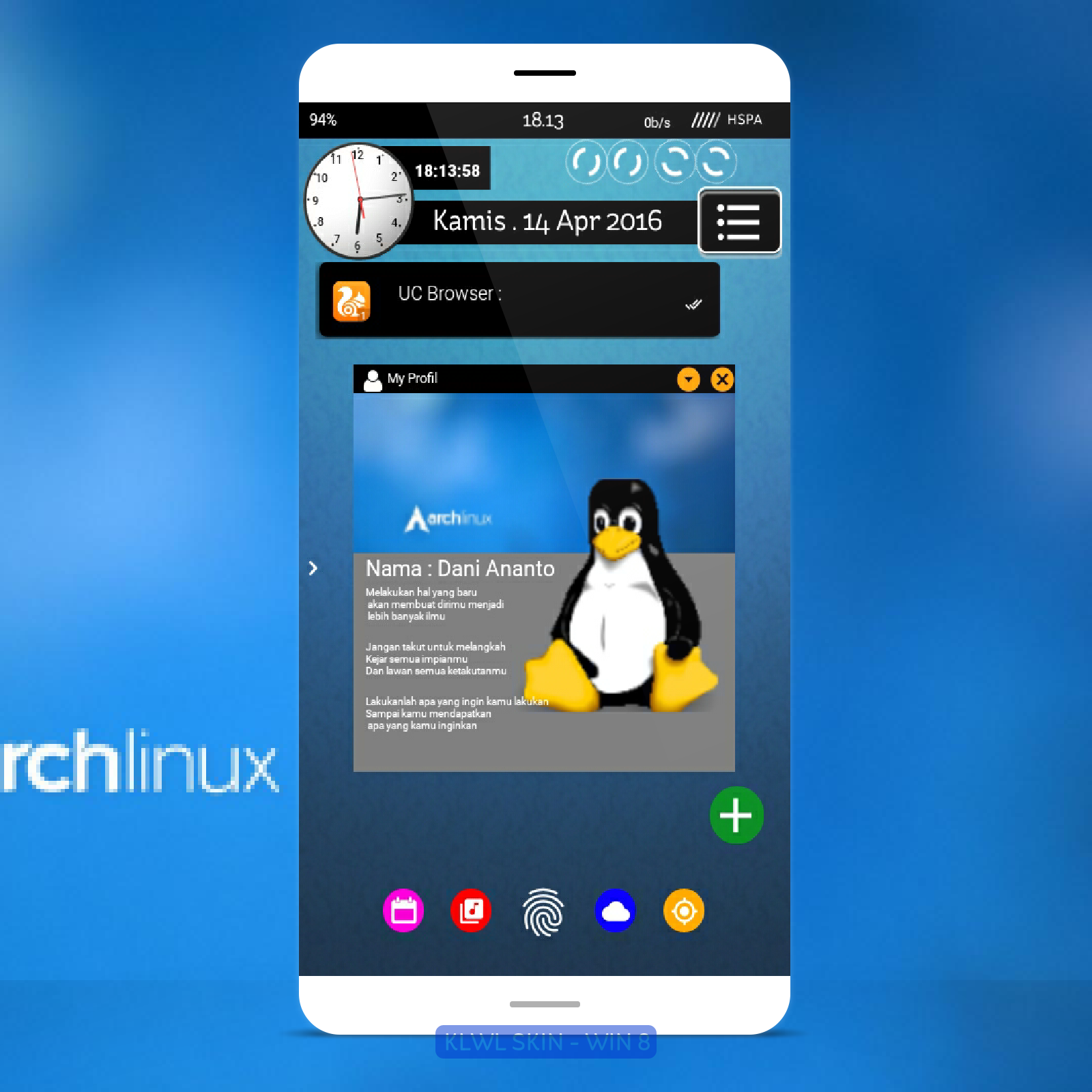 SKIN KLWP Download Tema Arch Linux For KLWP Seikoku Ananta