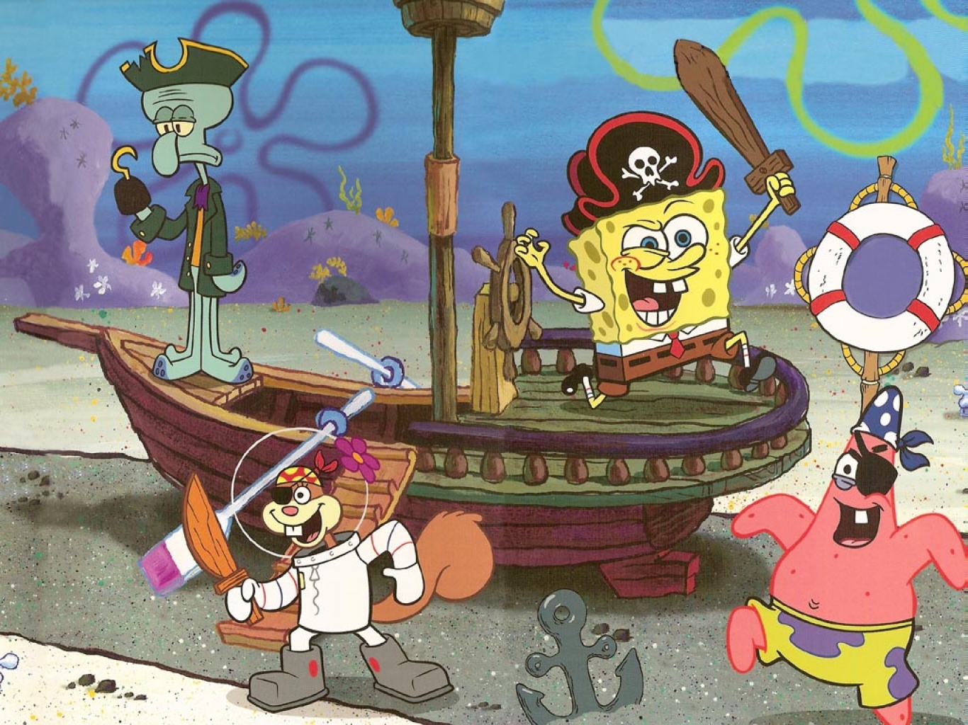 Children Wallpapers: Wallpaper for download Sponge Bob and his friends ...