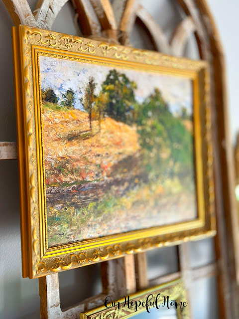 autumn wall art in gold frame