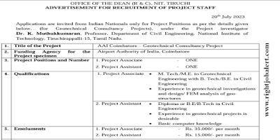 Geotechnical Engineering Civil Engineering Job Opportunities in NIT