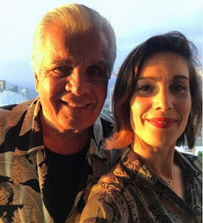 Carly Pope clicking selfie with her dad