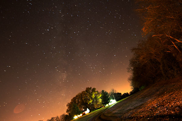 Milky Way, just after sunset, 6:27 CST, 14mm, 80 second exposure (Source: Palmia Observatory)