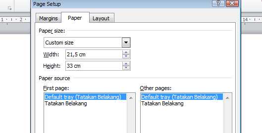 Cara Setting Ukuran Kertas Di Microsoft Word Secara Permanen