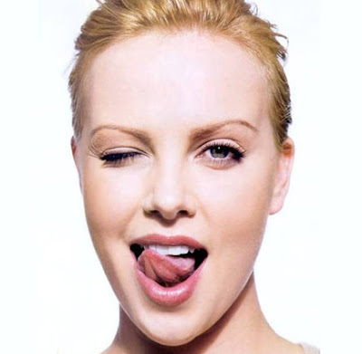 charlize theron tongue