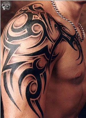 Tribal Tattoo In Arm. Tribal Tattoos: Dark Black Arm