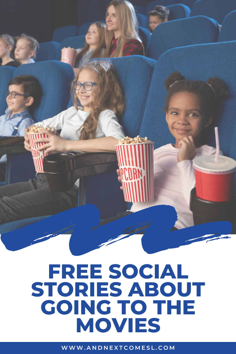 Free social stories about going to the movies, movie theater, or cinema