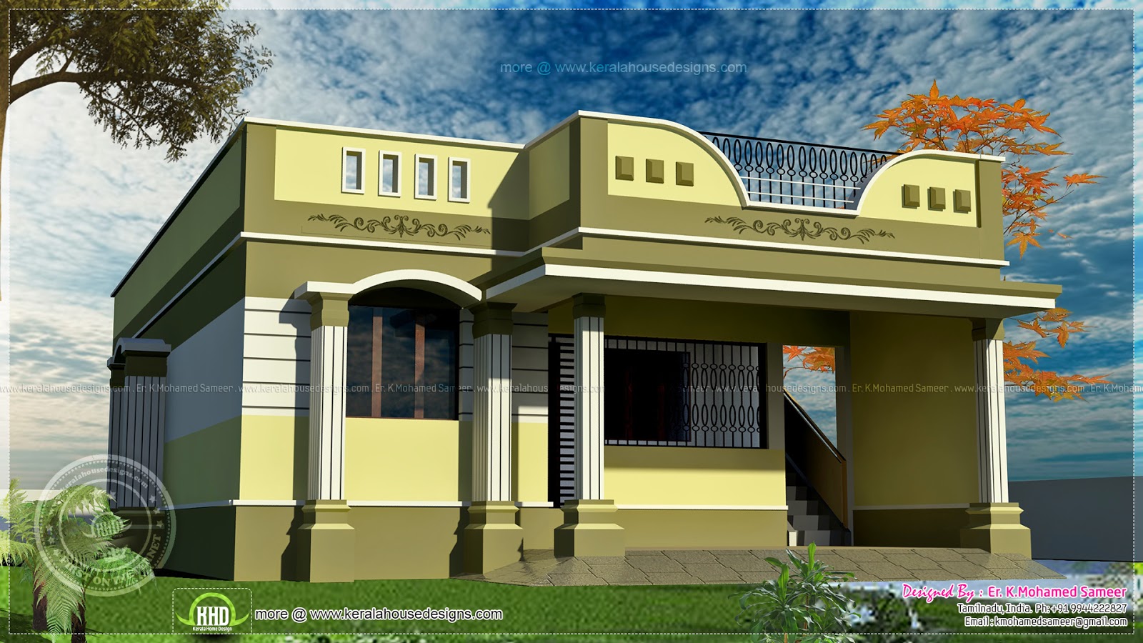 100 square meter one floor house  design Home  Kerala Plans 
