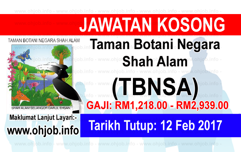 Jawatan Kosong Taman Botani Negara Shah Alam (TBNSA) (12 