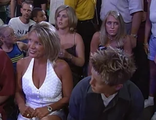 WCW - The Great American Bash 2000 - A young Charlotte Flair (top-right) in the audience with her family to watch Ric Flair vs. David Flair