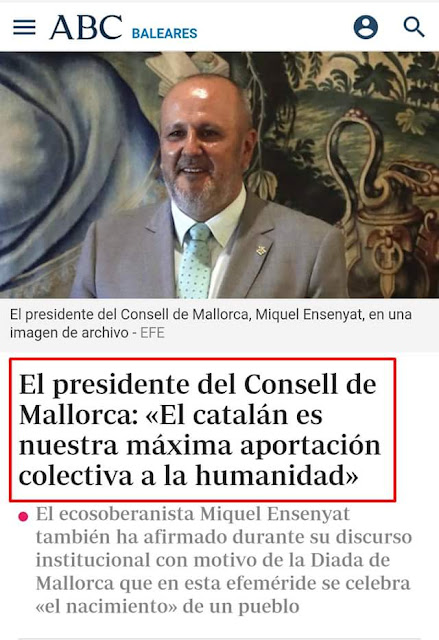 Miquel Ensenyat , president,consell,Mallorca, el catalán es nuestra mayor aportación colectiva a la humanidad