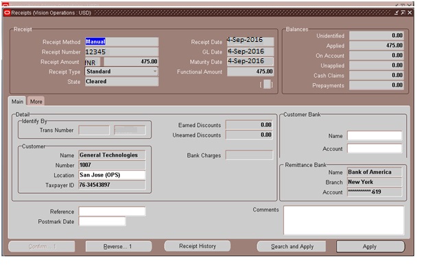 How to create chargeback in oracle receivables