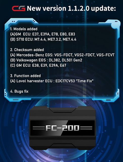 CG FC200 1.1.2.0 Adds Benz VGS FDCT VGS FCVT