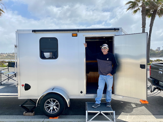 Tiny trailer at Carlsbad, California