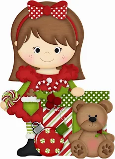 Clipart Niñas Celebrando Navidad.