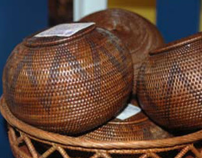 Wooden woven handicrafts from various region Indonesia, lombok NTB Island