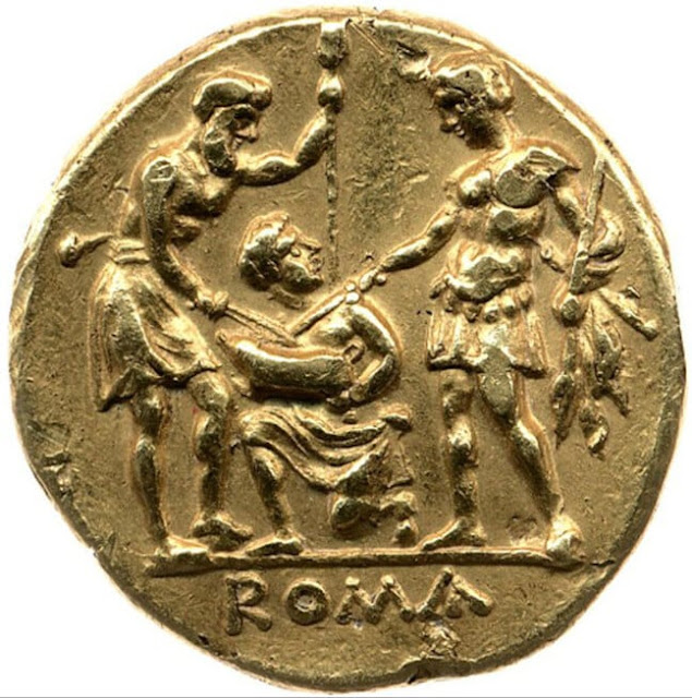 Χρυσό νόμισμα, Ρωμαϊκή Δημοκρατία, 225-212 π.Χ. [Credit: British Museum]