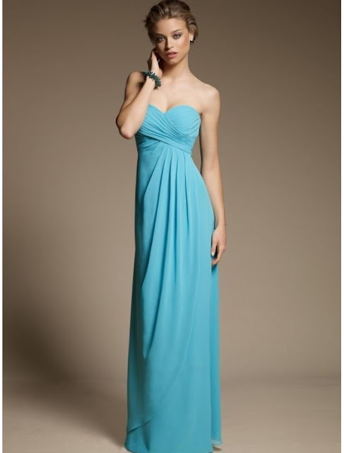 Chiffon Sweetheart Strapless Neckline Empire Bridesmaid Dress with Pick-up Skirt