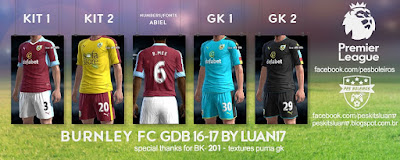 Kits Burnley Fc 2016 - 2017 Pes 2013 By Luan17