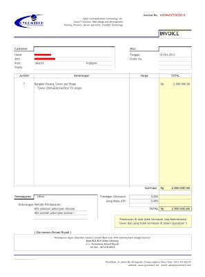 Contoh Format Invoice atau Surat Tagihan - Brankas Arsip