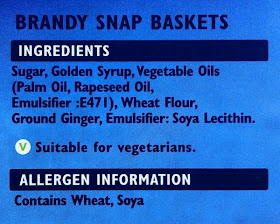 Askeys Vegan Brandy Snap Basket ingredients