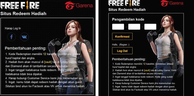 Kode Redeem Free Fire Terbaru 2019