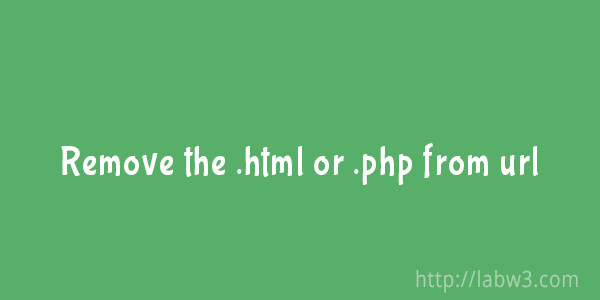 How to remove the .html or .php in the website url