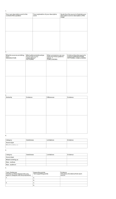 Source Analysis Matrix Word Template