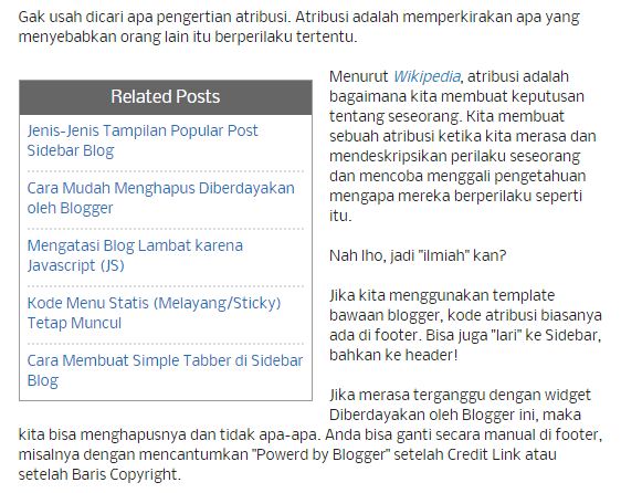 Cara Membuat Related Post/Artikel Di Dalam Postingan Blog