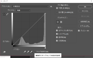 Photoshopトーンカーブ画面