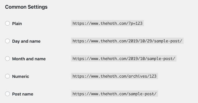 Urls structure