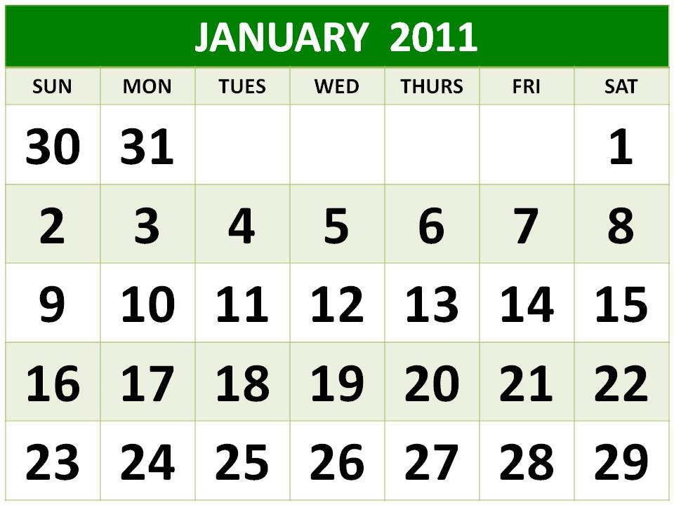 2011 calendar including bank holidays