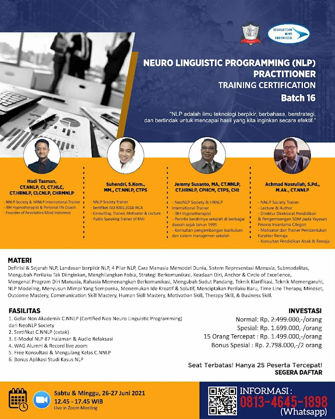 Gelar Non Akademik Certified Neo Neuro Linguistic Programming