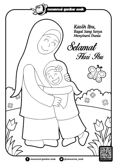  Mewarnai Gambar Anak Mewarnai Gambar Hari Ibu