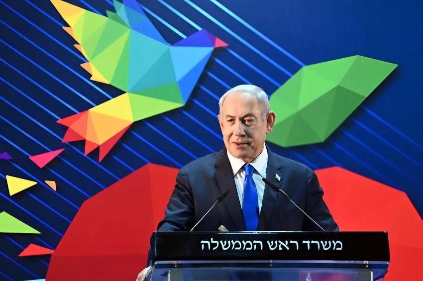 Primeiro-Ministro Benjamin Netanyahu faz um discurso no Gabinete do Primeiro-Ministro em 13 de setembro de 2023 | Haim Zach/GPO