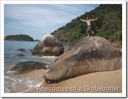 Aliang posing on top of rock