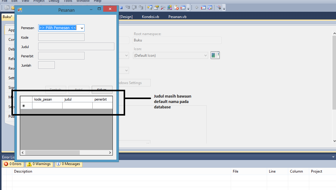 Mengganti Header/Judul Kolom DataGridView pada Visual 